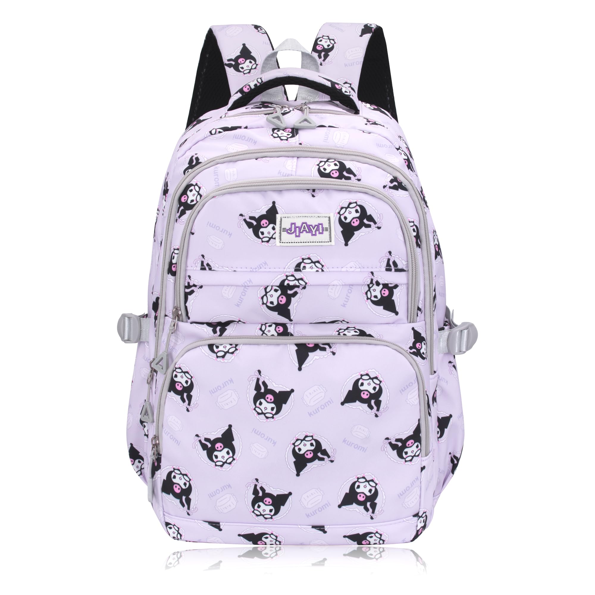 Kuromi Anime Print Large Capacity Backpack - Stylish Laptop Backpack for School, Travel, Hiking & Cycling | Durable Casual Rucksack in Purple | Perfect for College, Work & Outdoor Adventures
