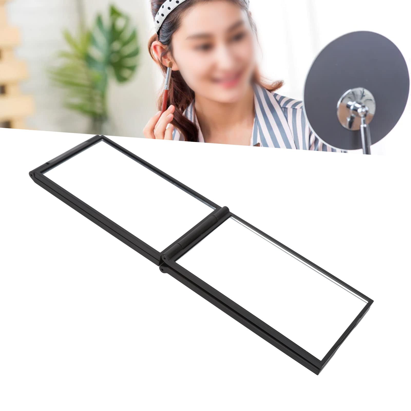 360 Degree 4-Way Mirror for Hair Cutting - Adjustable Handheld & Desktop Trifold Mirror for Self Haircut, Styling, Makeup & Grooming - Perfect for Home, Salon & Travel Use