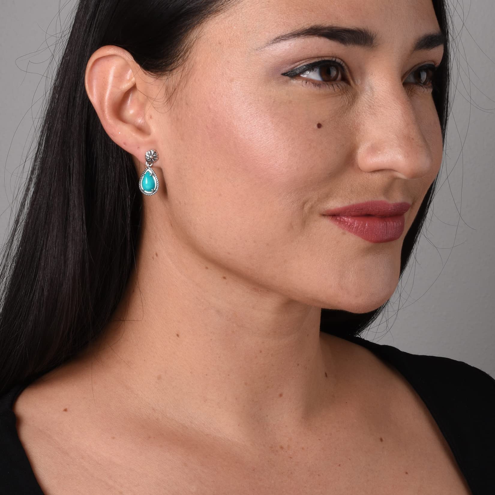 American West Sterling Silver Gemstone Drop Earrings for Women – Elegant Dangle Earrings for Parties, Weddings & Special Occasions