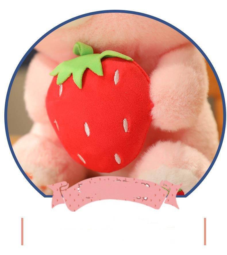 Adorable Kawaii Strawberry Bunny Plush Toy - Soft Cute Stuffed Animal for Kids, Girls, Bedroom Decor & Gift Idea - Perfect for Cuddling, Nursery Decor, and Valentine's Day Presents