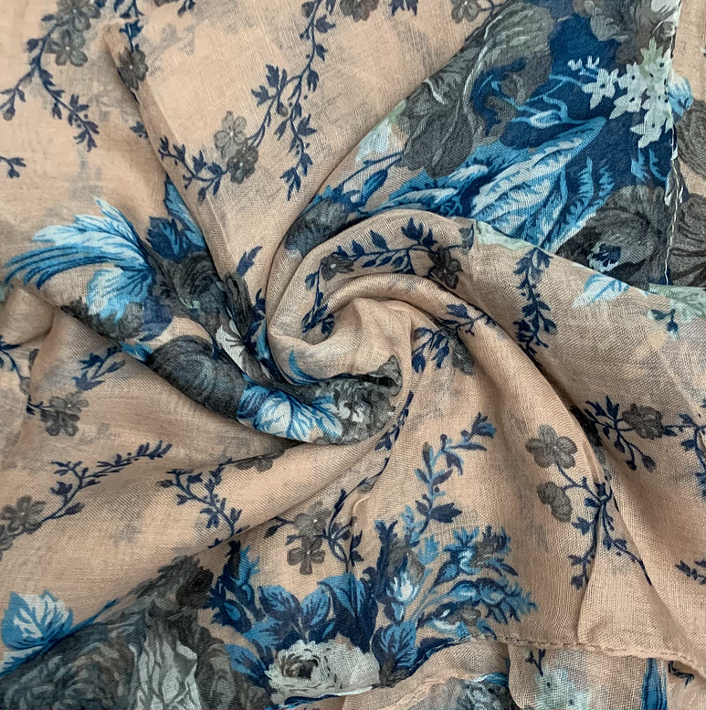 Printed Viscose Scarf - Light Peach Color - Perfect for Spring Outfits & Casual Wear