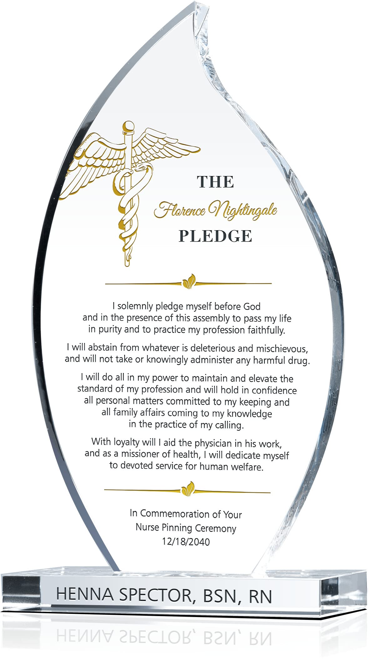Personalized Nightingale Pledge Pinning Gift for Nurses - Custom Engraved with Name, Degree & Ceremony Date - Perfect Nursing School Graduation Gift & Pin Ceremony Keepsake