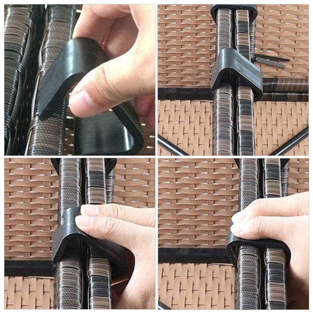 DOITOOL 10-Piece Furniture Clips for Sofa, Couch, Patio & Sectional Chairs - Heavy Duty Plastic Clips for Rattan, Wicker & Outdoor Furniture - Secure Cushions & Prevent Sliding (Ideal for Living Room, Garden & Poolside)