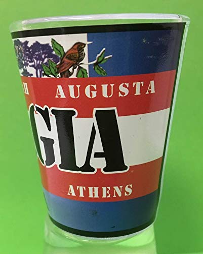 Georgia State Flag 2 Oz Shot Glass - Perfect for Tailgating, Parties & Collectors