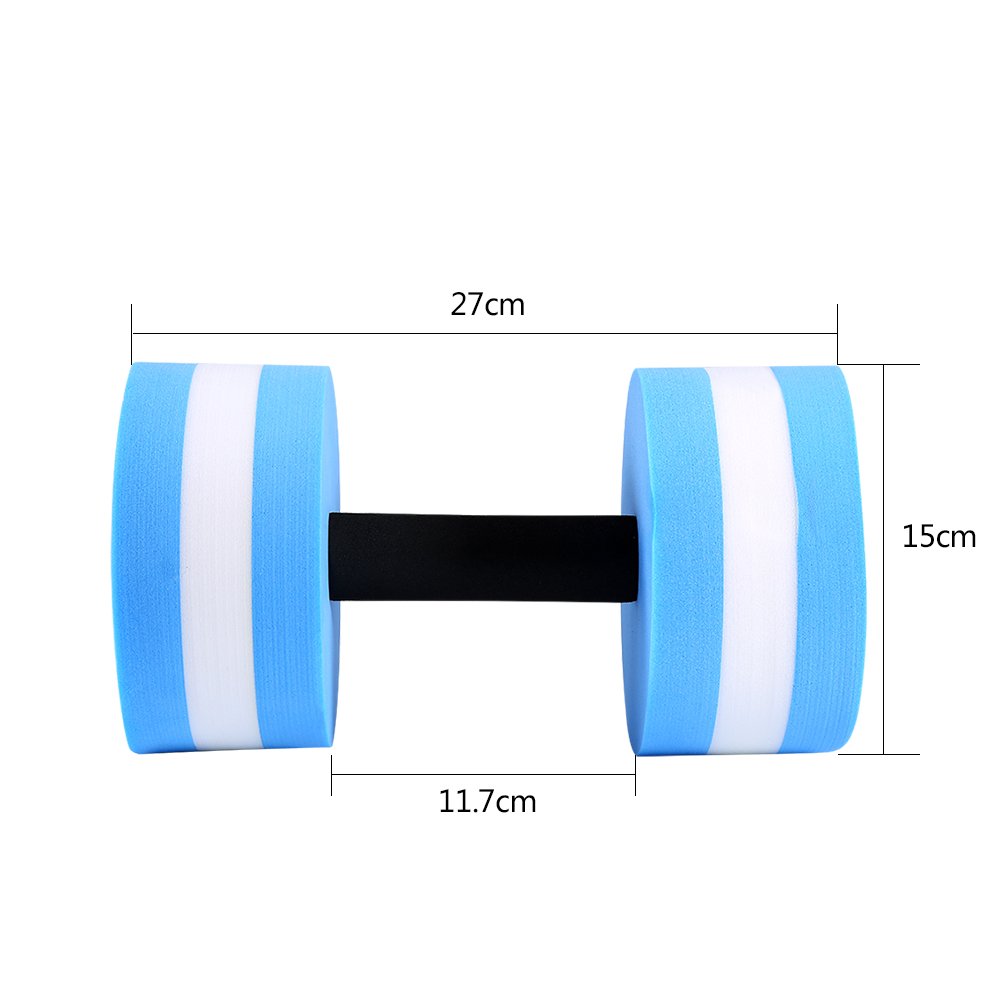 Aquatic Exercise Dumbbells, EVA Swimming Pool Fitness Barbells for Water Aerobics, Set of 2, Blue - Perfect for Pool Workouts and Aqua Fitness Training