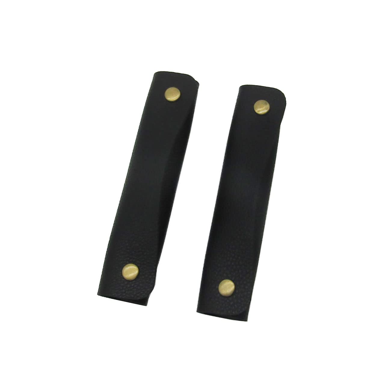 2 Pcs Black Leather Handbag Handle Covers - Purse Handle Protectors for Women's Bags, Durable & Stylish Accessories for Daily Use, Travel, and Shopping