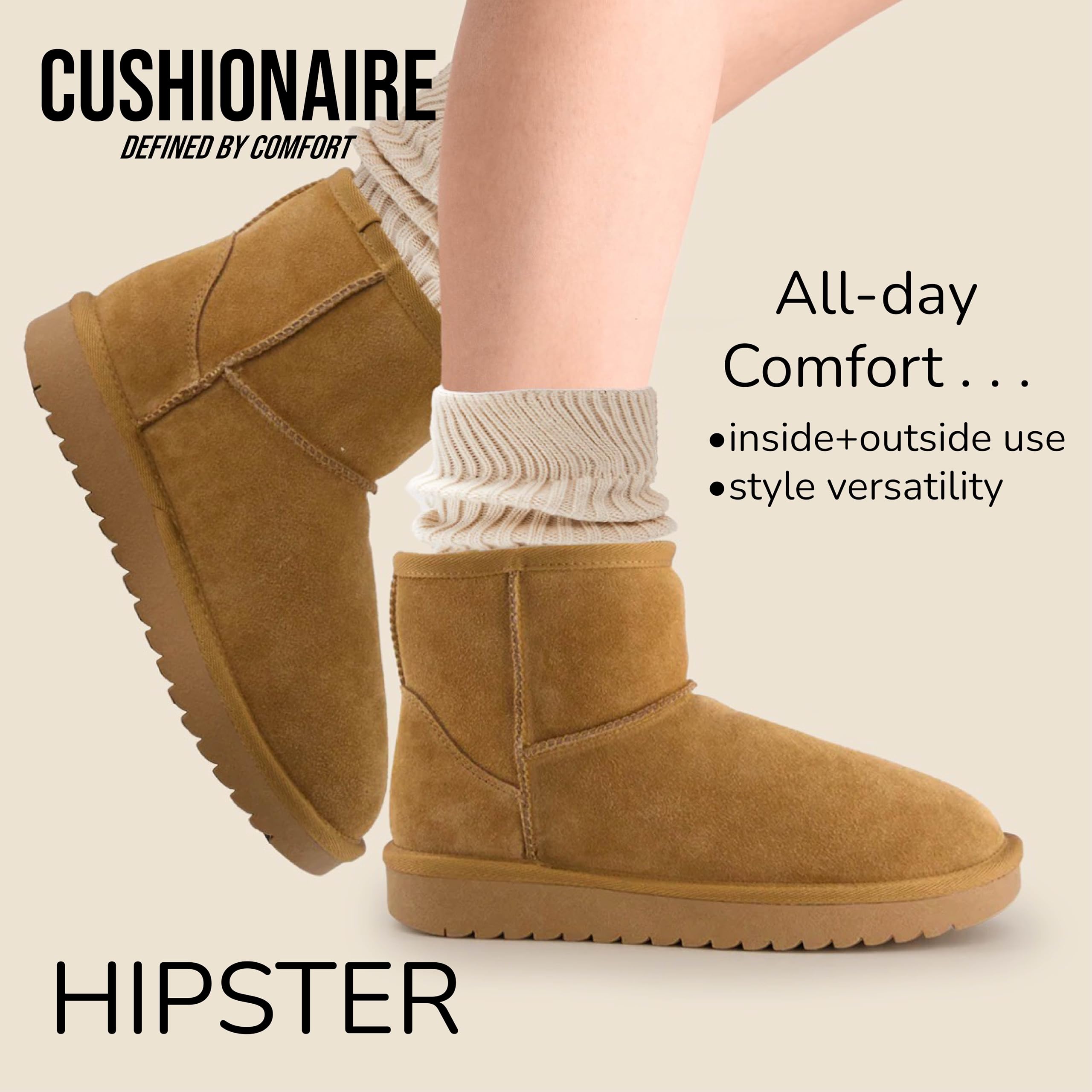 CUSHIONAIRE Women's Boots with Memory Foam - Comfortable for Walking & Work