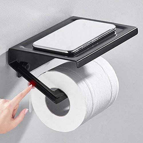 Nordic Style Durable Toilet Paper Holder - Black | Free Punch Design for Easy Installation | Perfect for Bathroom, Kitchen & Office Organization
