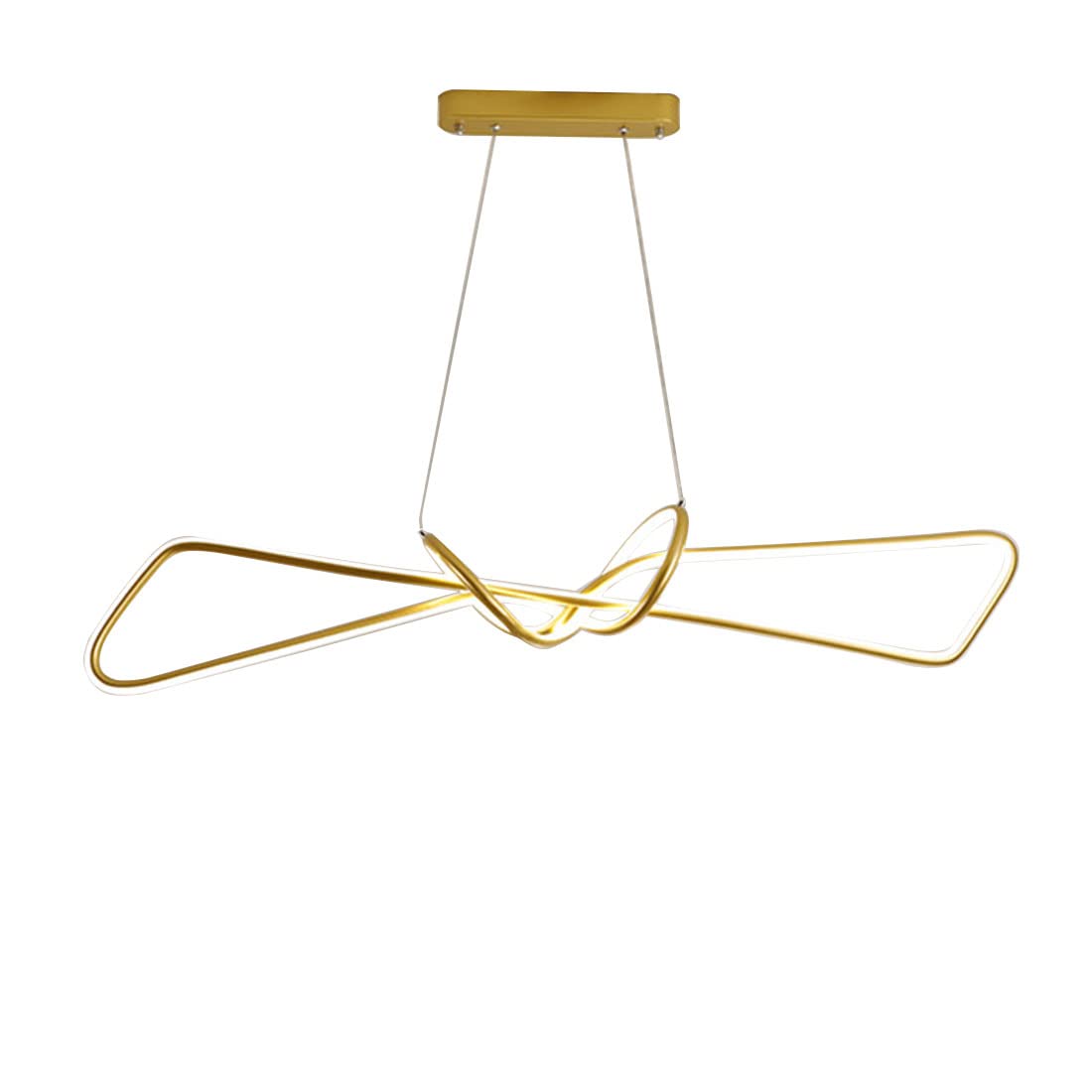 BLAOS Modern LED Pendant Light - Dimmable Gold Ceiling Fixture for Dining Room, Living Room & Bedroom | 43 Inch Contemporary Linear Hanging Light with Warm White Glow | Perfect for Kitchen Island, Bar Counter or Entryway Lighting