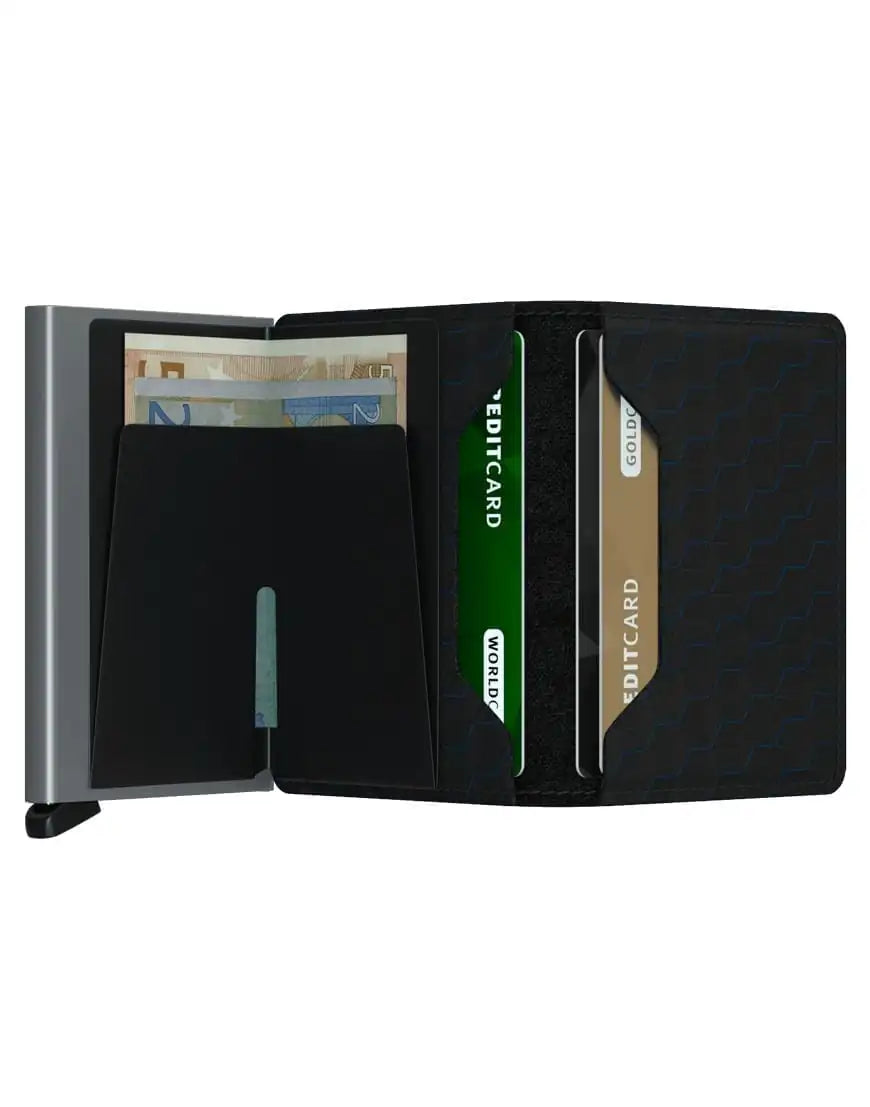 Secrid Slim Wallet for Men & Women - RFID Blocking Minimalist Wallet with Card Holder - Optical Black/Titanium - Perfect for Travel, Business & Everyday Use