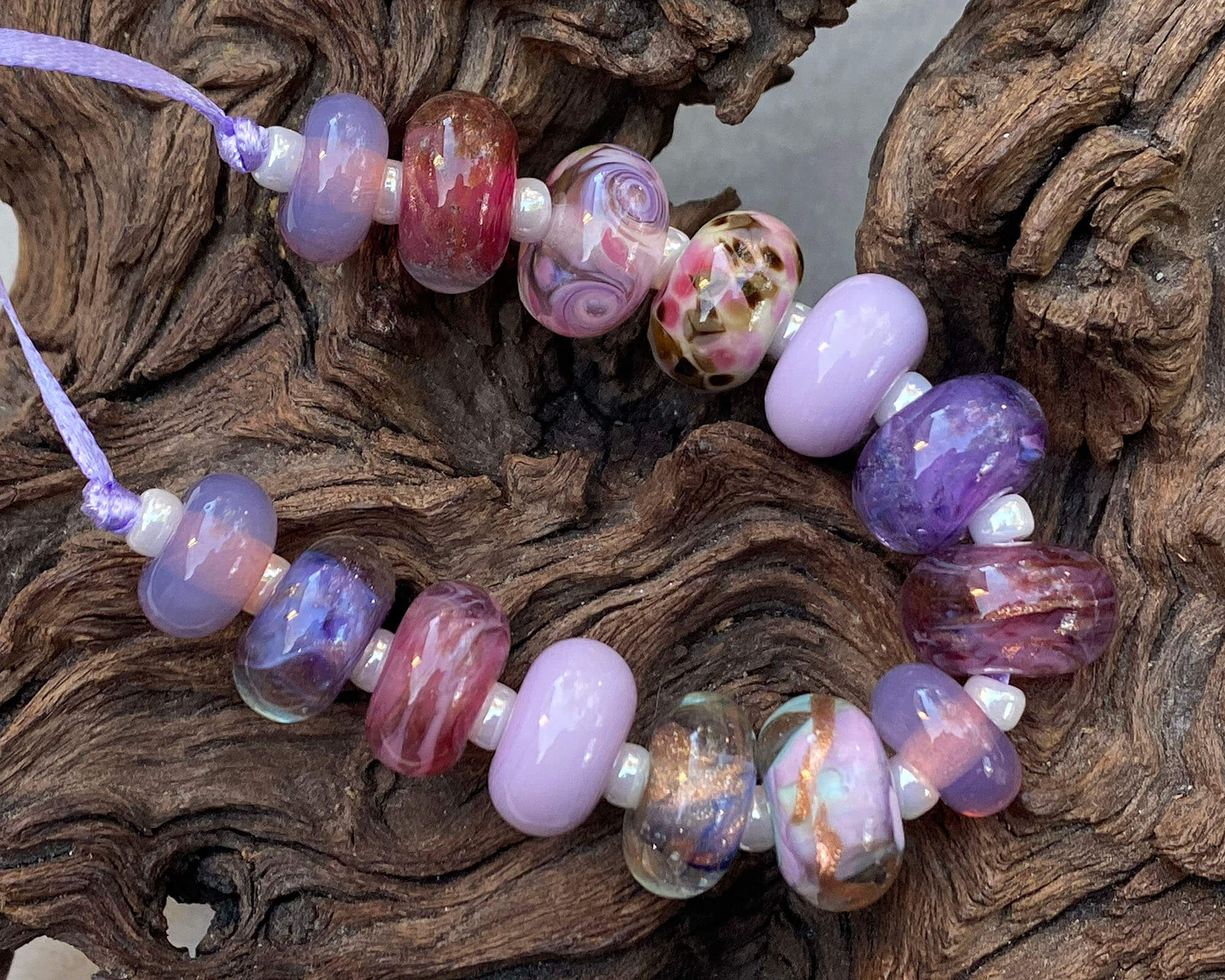 14mm Purple Orphan Lampwork Glass Beads for Jewelry Making - DIY Bracelets, Necklaces & Craft Projects