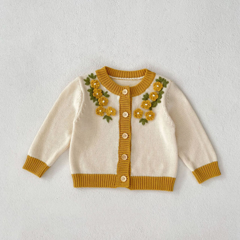 Adorable Baby Girl 3D Crochet Coat with Flower Straps - Soft & Stylish Jumpsuit for Newborns & Infants | Perfect for Photoshoots, Parties & Special Occasions