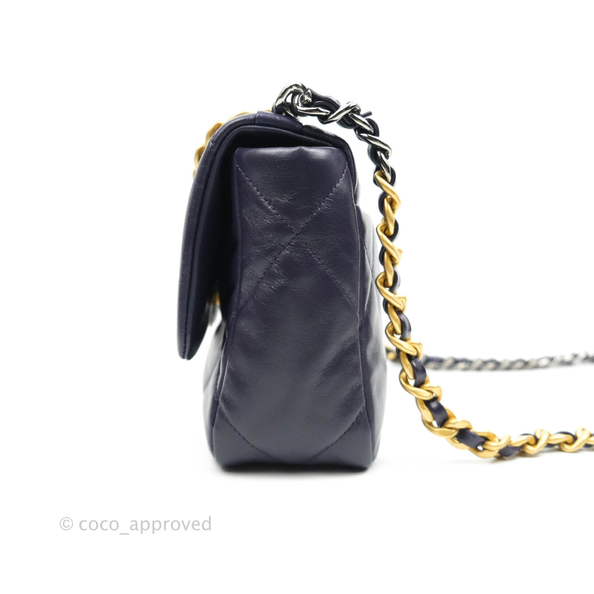 Chanel 19 Small Handbag in Dark Purple with Mixed Hardware - Luxury Crossbody Bag for Women, Perfect for Evening Events & Date Nights