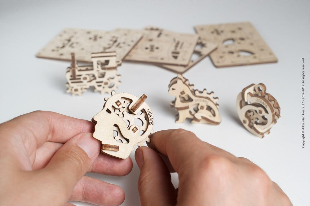 UGears U Fidget Tribics - 3D Wooden Puzzle Fidget Toy for Adults & Kids - Stress Relief & Focus Aid - Fun STEM Educational Building Kit for Home, Office & Classroom Use