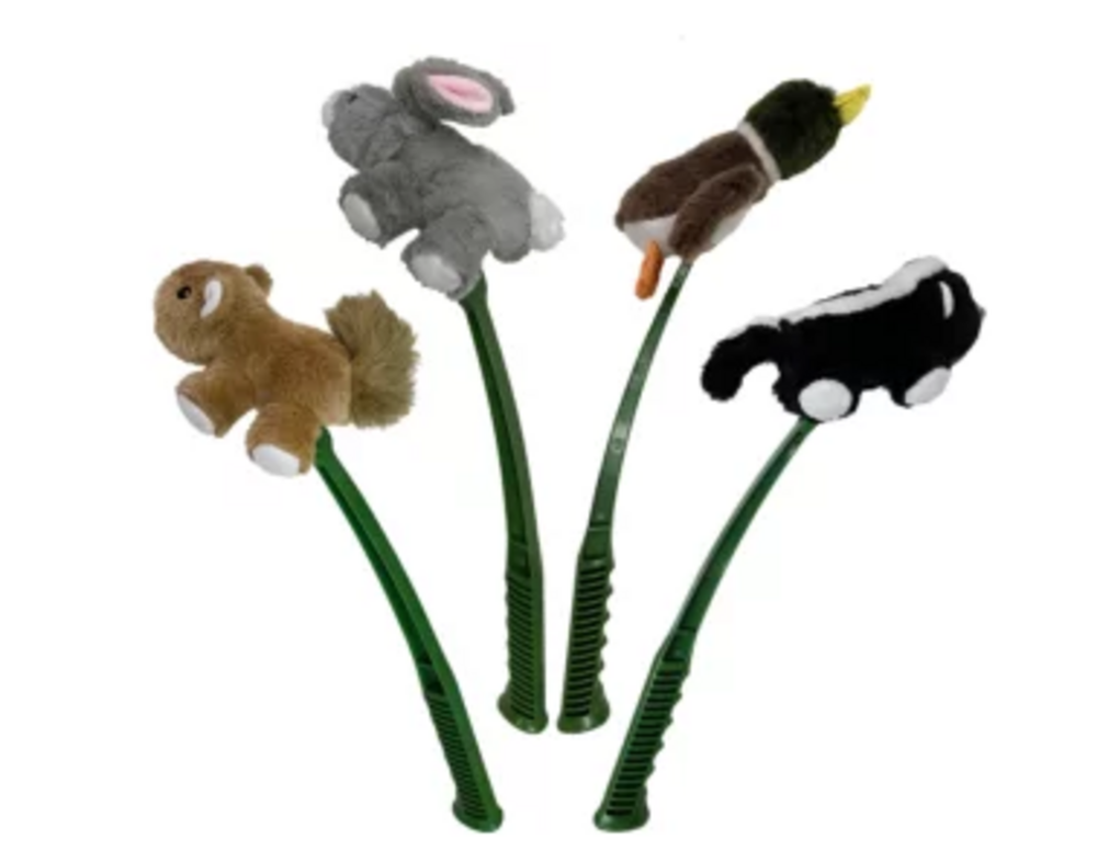 Interactive Furry Flingerz on Stick - Fun Rabbit-Shaped Dog Toy for Small & Medium Dogs - Perfect for Fetch, Training & Indoor/Outdoor Playtime