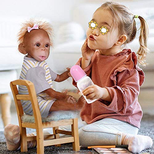 16 Inch 40cm Realistic Reborn Baby Doll - Handmade Soft Silicone & Cotton Body, Lifelike Toddler Monkey Doll - Perfect for Gift Giving, Collecting & Pretend Play (I)