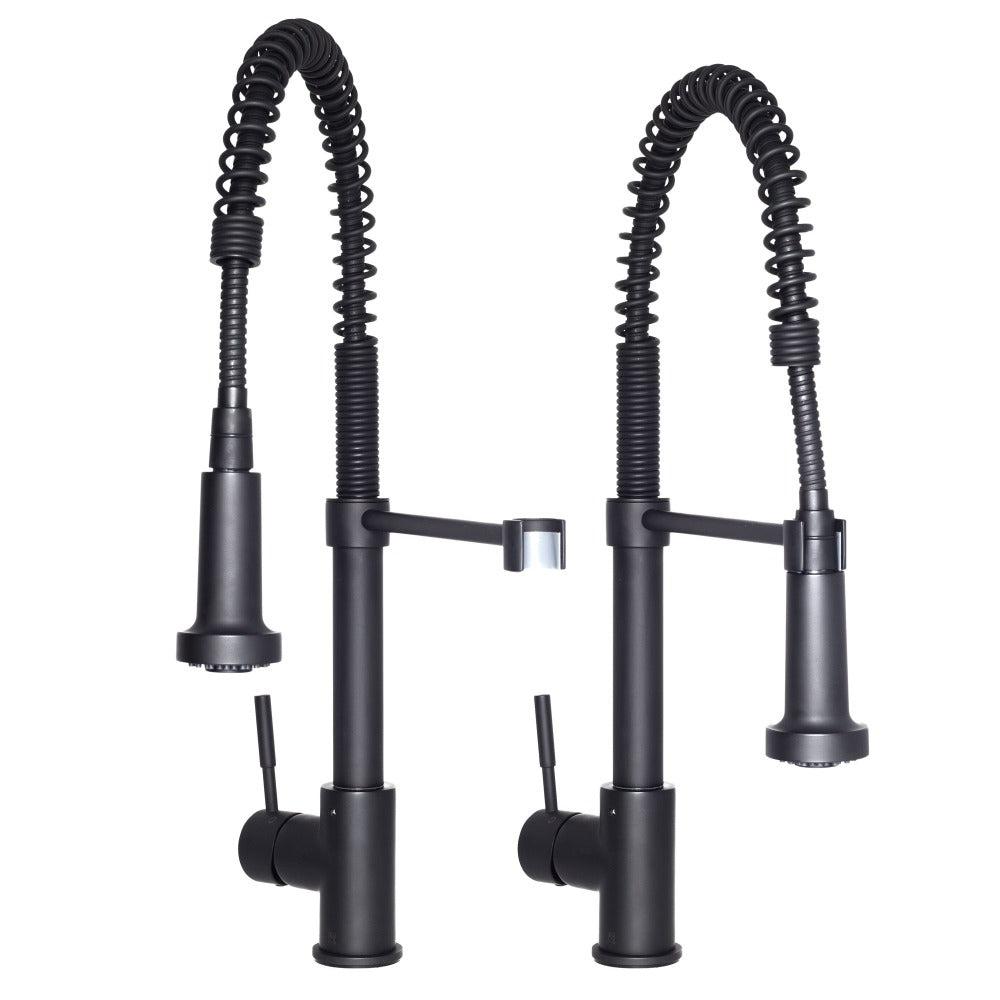 ZLINE Apollo Matte Black Pull Down Spring Single Handle Kitchen Faucet - Modern Design for Easy Dishwashing & Food Prep (APL KF MB) | Perfect for Home Kitchens & Commercial Use
