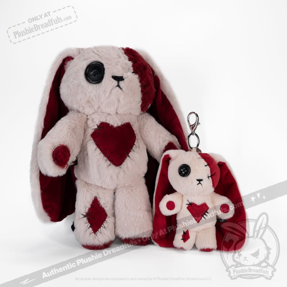 Plushie Dreadfuls Love Rabbit Plush Keychain - Cute Kawaii Stuffed Animal Accessory for Backpacks, Gifts & Home Decor