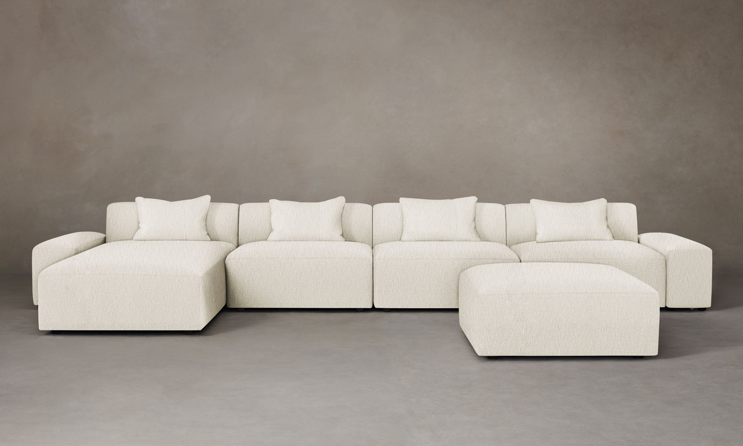 Breuer Modular Sectional Sofa with Performance Bouclé Polar Fabric - Perfect for Living Room, Lounge & Home Theater Comfort