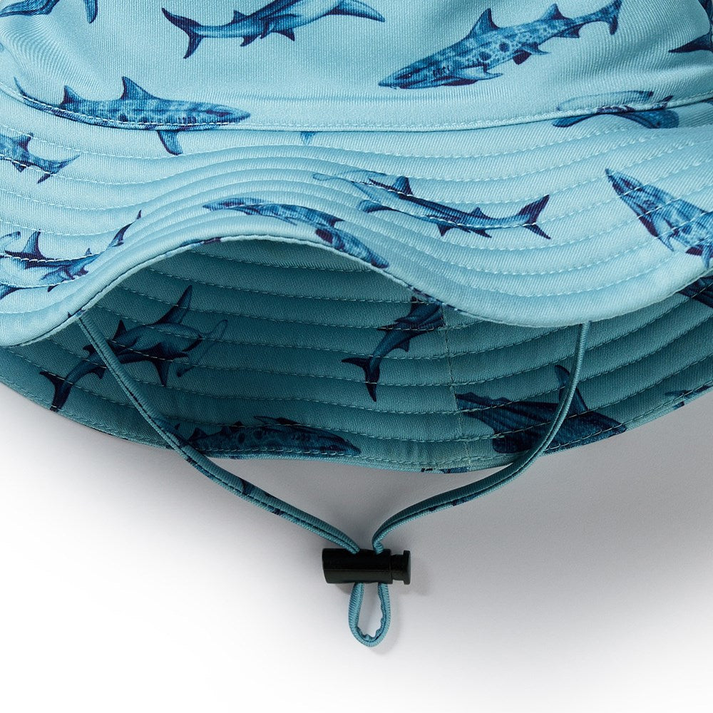 Sharky Swim Sun Hat for Women & Men - UPF 50+ UV Protection Wide Brim Sun Hat for Beach, Pool, Boating & Outdoor Activities