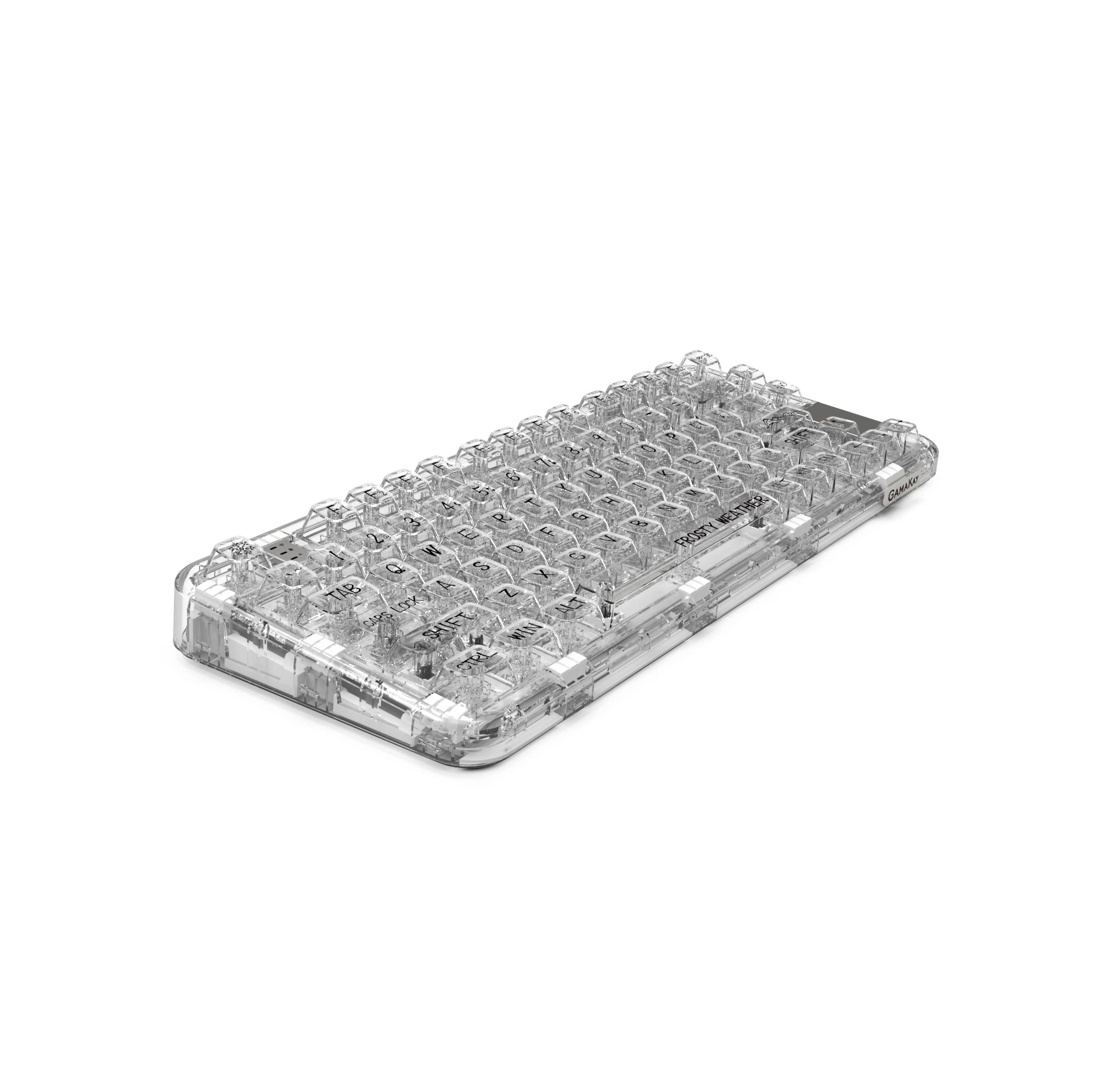 GK GAMAKAY GK75 75% RGB Transparent Gasket Mechanical Keyboard - Bluetooth/USB-C Wired/2.4GHz Wireless, 80 Keys Hot Swappable, KSA Profile PBT Keycaps for Gaming & Typing - Compatible with Windows & Mac (GamaKay Crystal Switch) - Perfect for Esports, Office Work & Content Creation