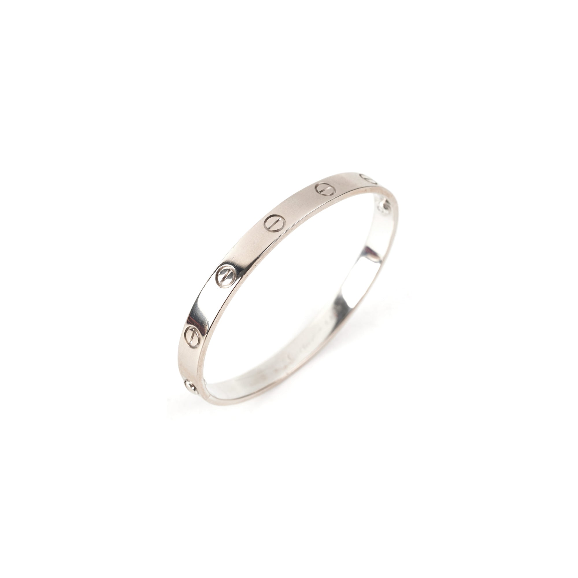 Cartier Love Bracelet in 18K White Gold - Size 17 (Old Screw System) | Luxury Jewelry for Women, Anniversary Gift, Wedding Band, Special Occasion Accessory