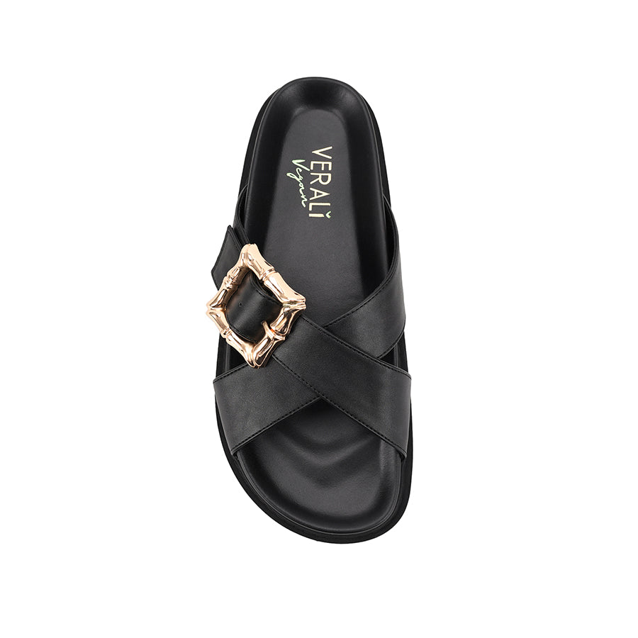 Bradford Footbed Slides for Men & Women - Comfortable Arch Support Sandals - Black - Perfect for Home, Pool, Beach & Casual Wear