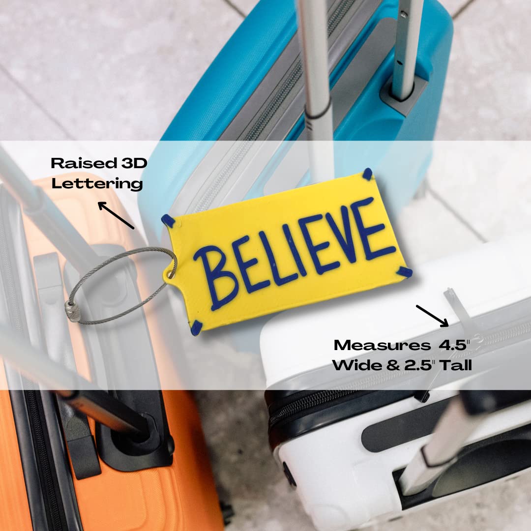 Coach Lasso 'Believe' Motivational Luggage Tag - Inspired by Ted Lasso TV Show | Perfect Gift for Soccer Fans & Travel Enthusiasts | Great for Suitcases, Backpacks & Gym Bags