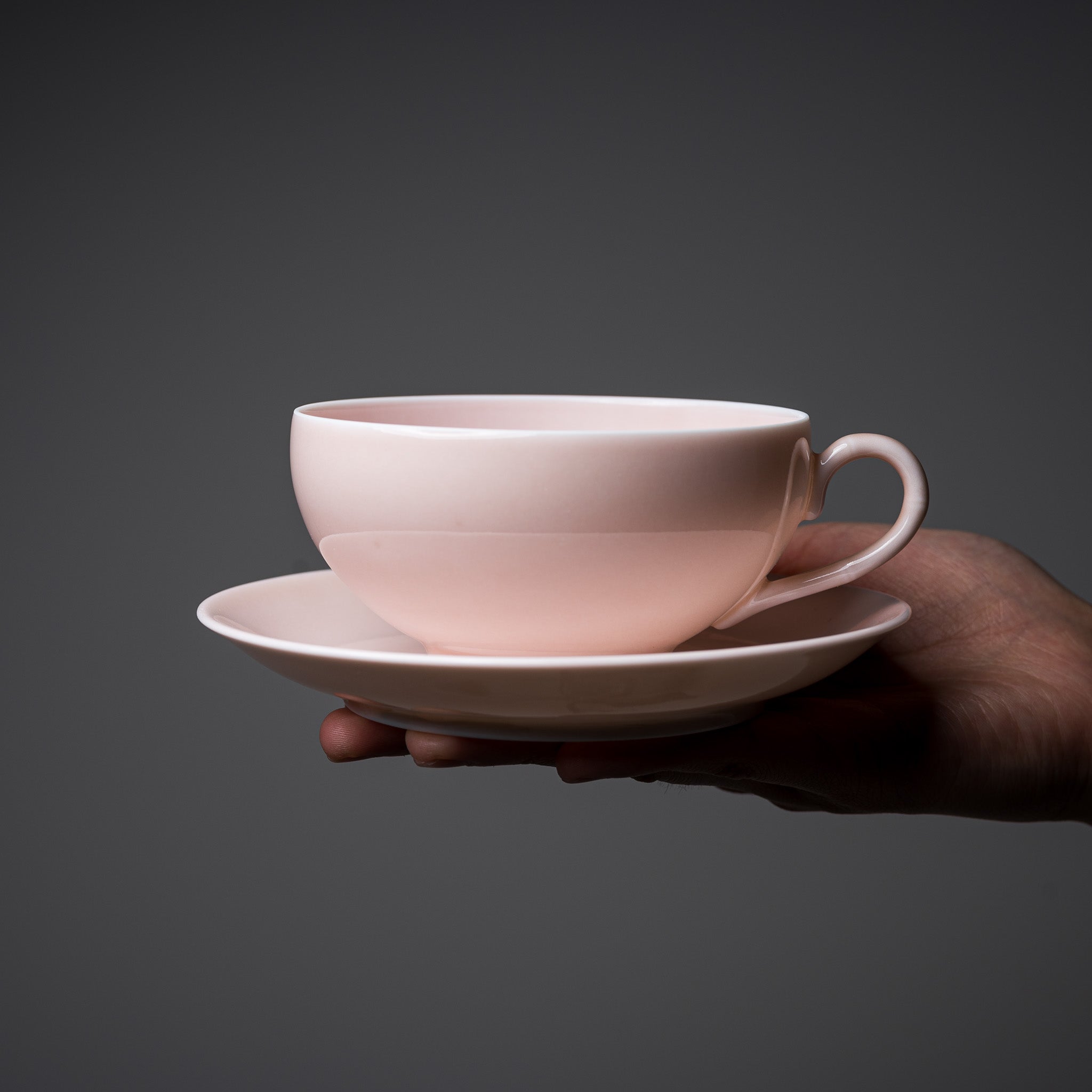 Nishikawa Japan Handmade Ceramic Cup and Saucer Set - Elegant Salmon Pink | Japanese Tea Set for Afternoon Tea, Coffee Break & Gift Giving