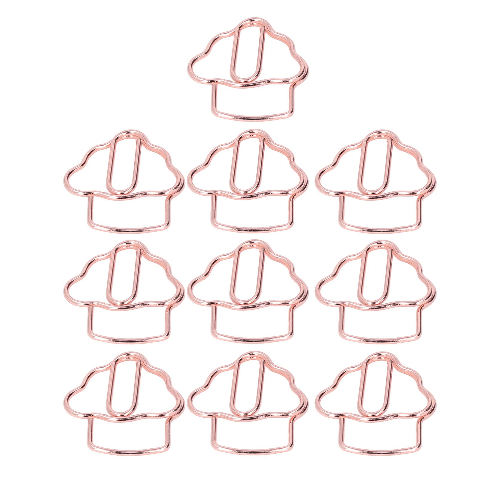 50 Pcs Rose Gold Ice Cream Shaped Paper Clips - Cute Metal Document Clips for School, Office & Home Organization - Perfect for Notebooks, Planners, and Craft Projects