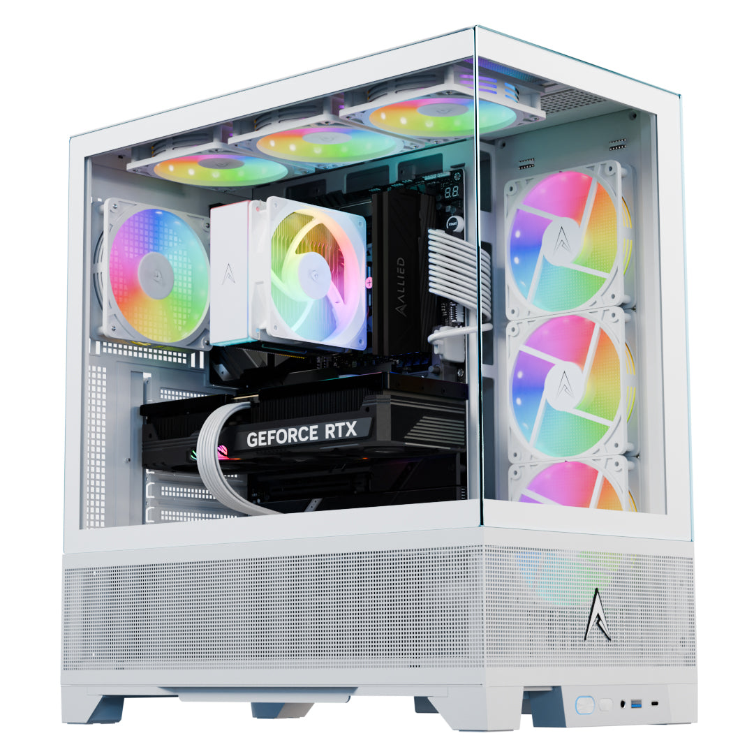 Allied Patriot MKII Gaming PC - AMD Ryzen 5 5600, NVIDIA RTX 5070 12GB, White RGB Desktop Computer for 4K Gaming, Streaming & Content Creation | Perfect for Esports, Video Editing & Home Office Workstations