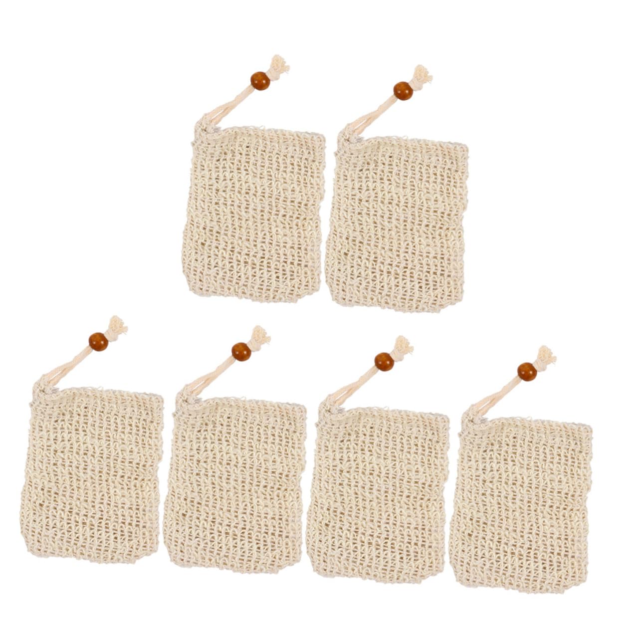 6-Pack Soap Bags for Bathroom - Hanging Soap Holder with Foaming Net, Perfect for Handmade & Facial Soap (Ideal for Travel, Shower & Spa Use)