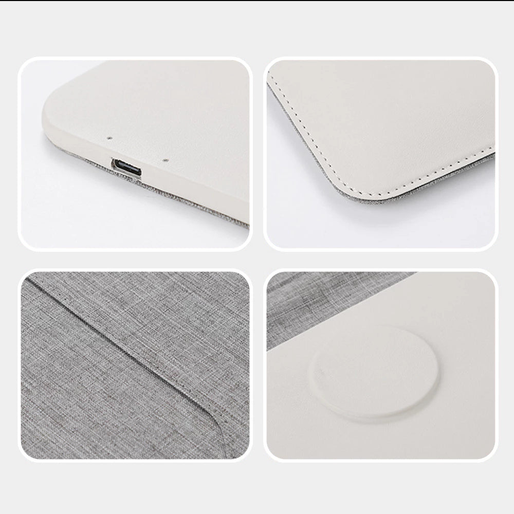 PowerPad Pro 3-in-1 Wireless Charger for iPhone, Samsung & AirPods | Premium Laptop Sleeve Case | Fast Charging Station for Home, Office & Travel