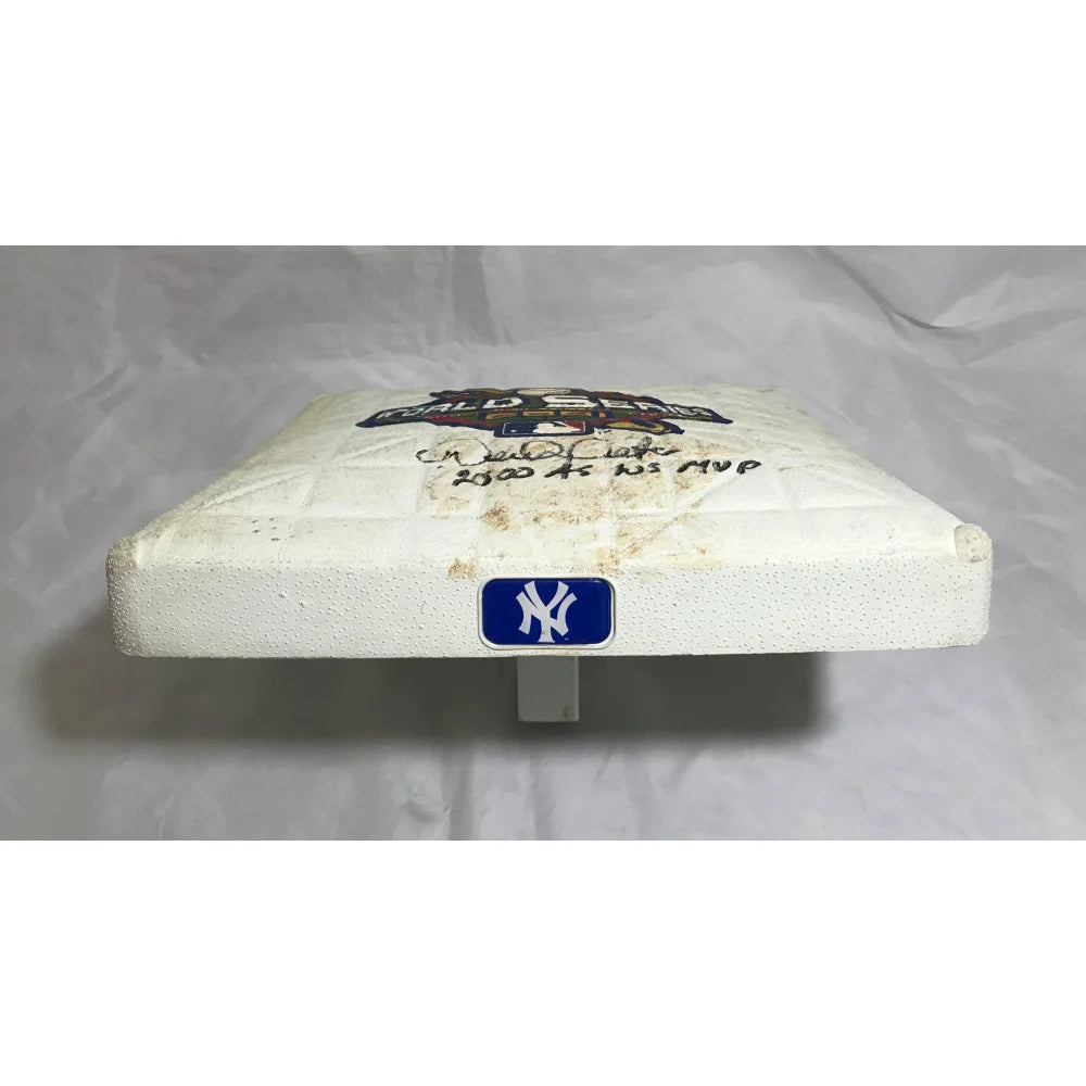 Derek Jeter Autographed 2001 World Series Game Used Baseball Base with MLB COA & JSA Certification - NY Yankees Memorabilia for Sports Collectors & Fans