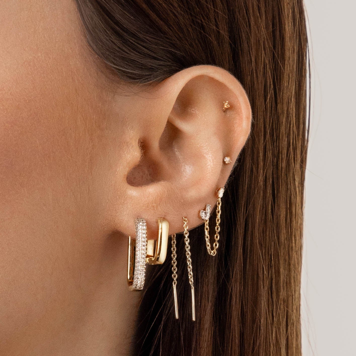 10k Gold Bar Threader Earrings for Women - Minimalist Dainty Jewelry for Everyday Wear & Special Occasions