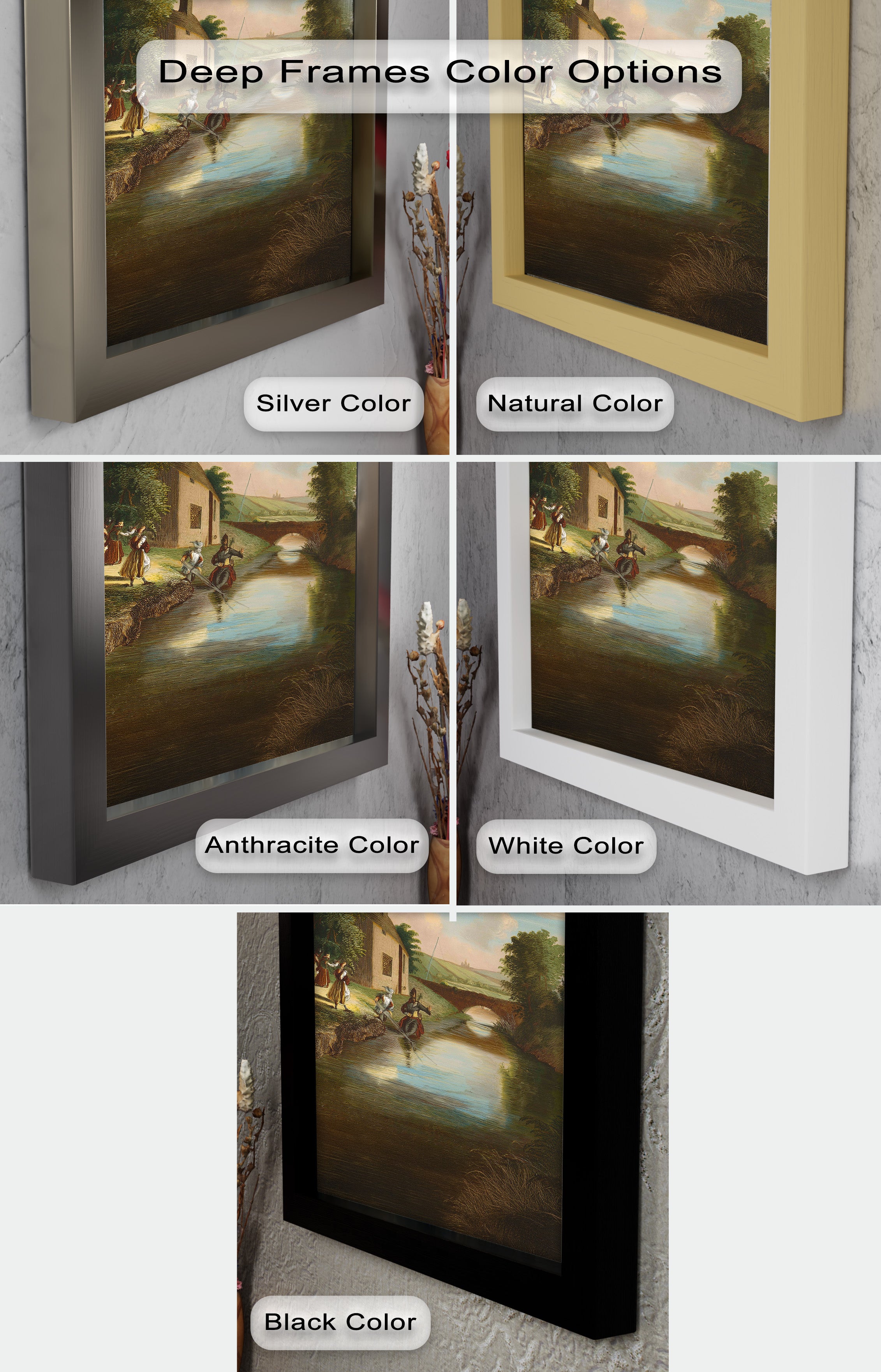 Romantic English Countryside Historic Oil Painting - A Day by the River - Perfect for Home Decor, Living Room Wall Art & Gift Ideas