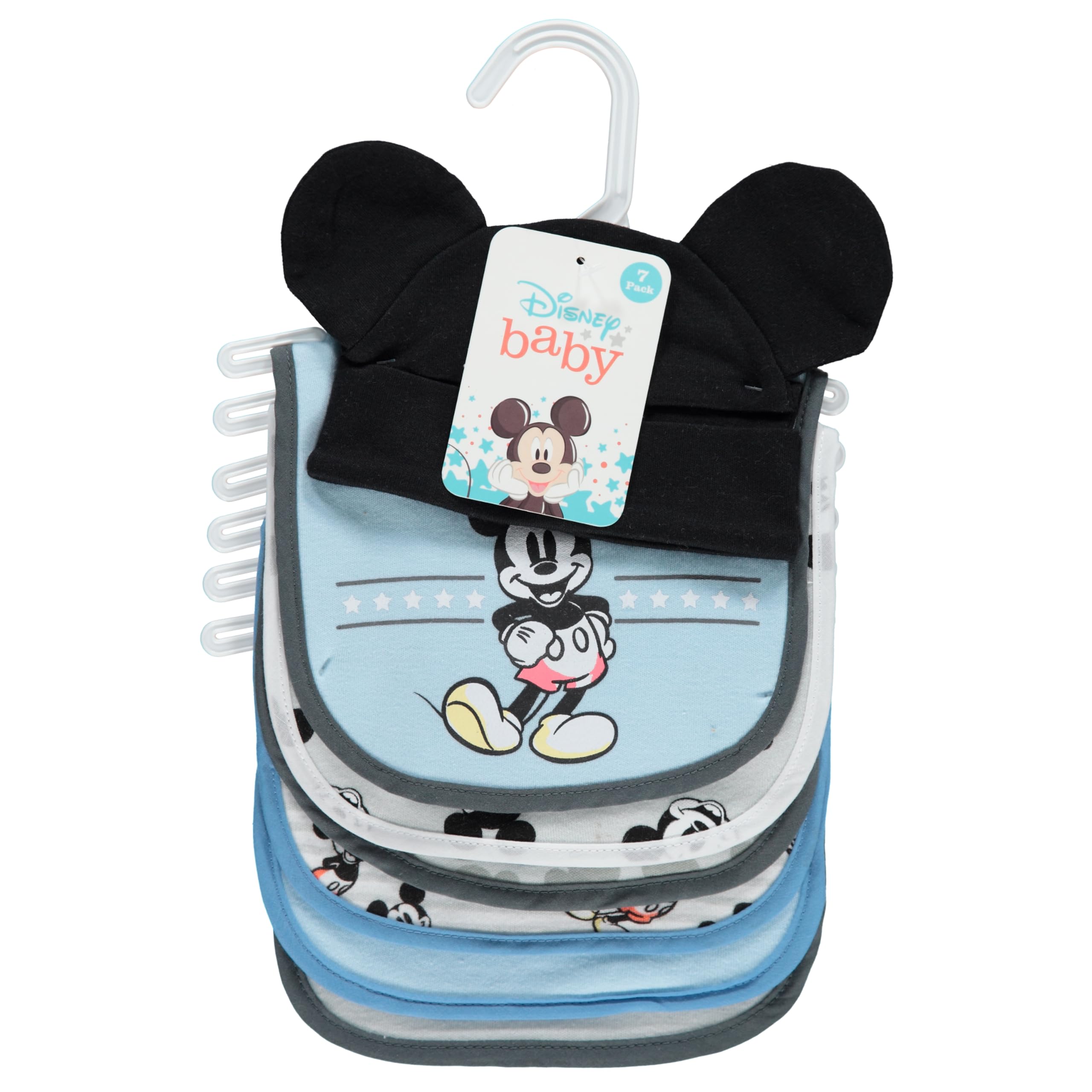 Disney 7-Pack Baby Bibs with Character Prints - Soft Lightweight Cloth Drool Bibs for Infants & Toddlers - Perfect for Feeding, Teething, and Drooling Protection - Ideal for Daycare, Mealtime, and On-the-Go Use