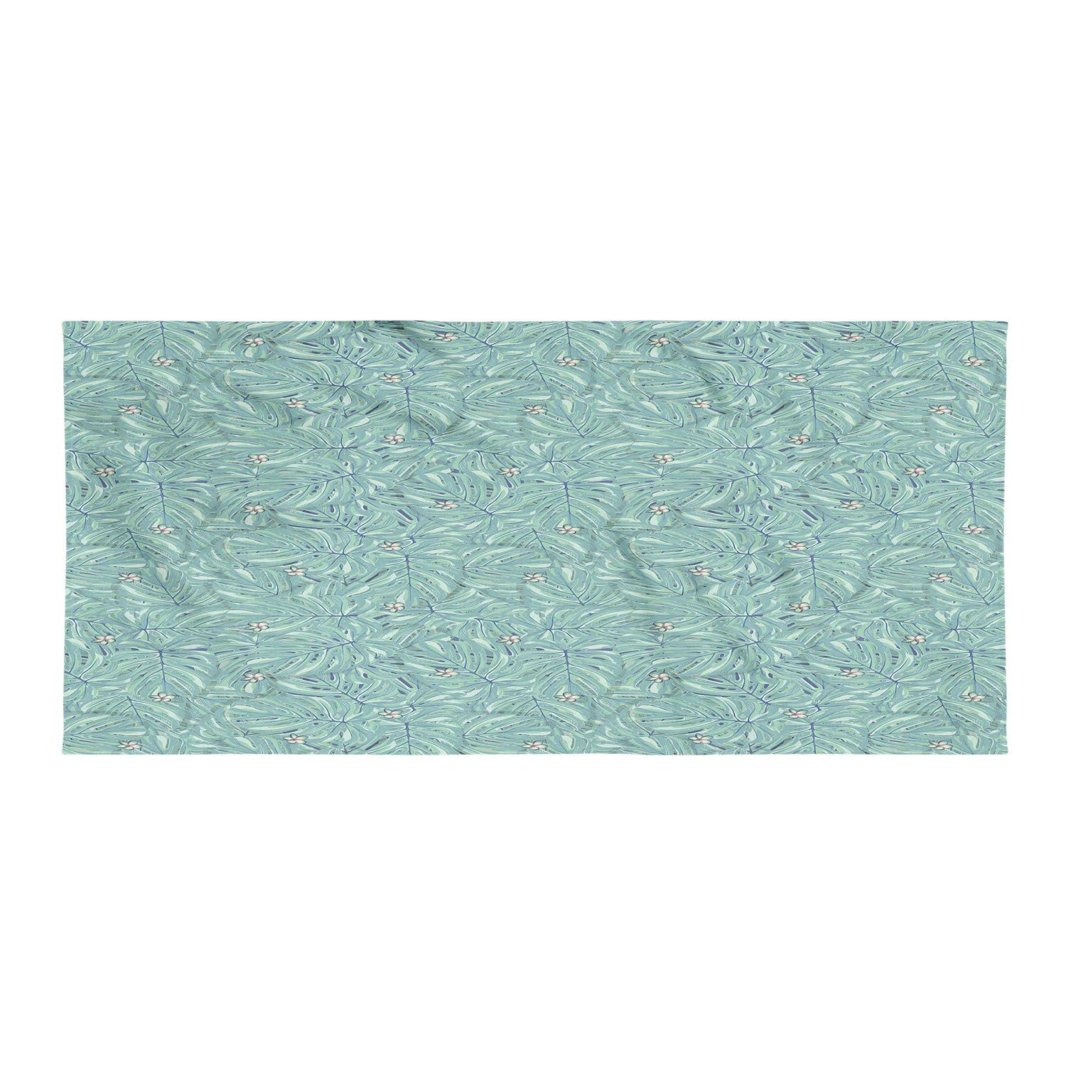 Ambesonne Tropical Sports Towel - Hand Drawn Jungle Leaves & Flowers Design - Soft Lightweight Absorbent Microfiber for Beach, Yoga, Gym - Ultra Compact Quick Dry - Seafoam Turquoise - Perfect for Outdoor Activities, Travel & Sports