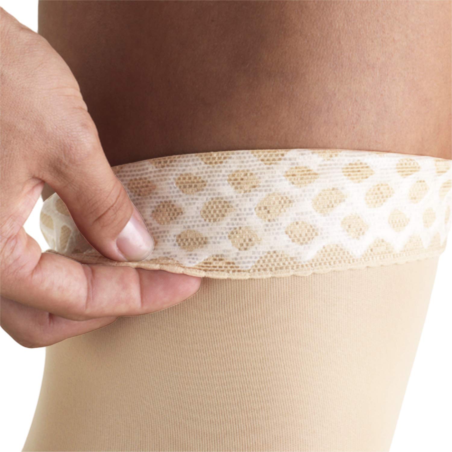 Truform Sheer 30-40 mmHg Compression Stockings for Women - Thigh High Medical Support Hose, 30 Denier Nude Small | Ideal for Varicose Veins, Edema & Long Flights