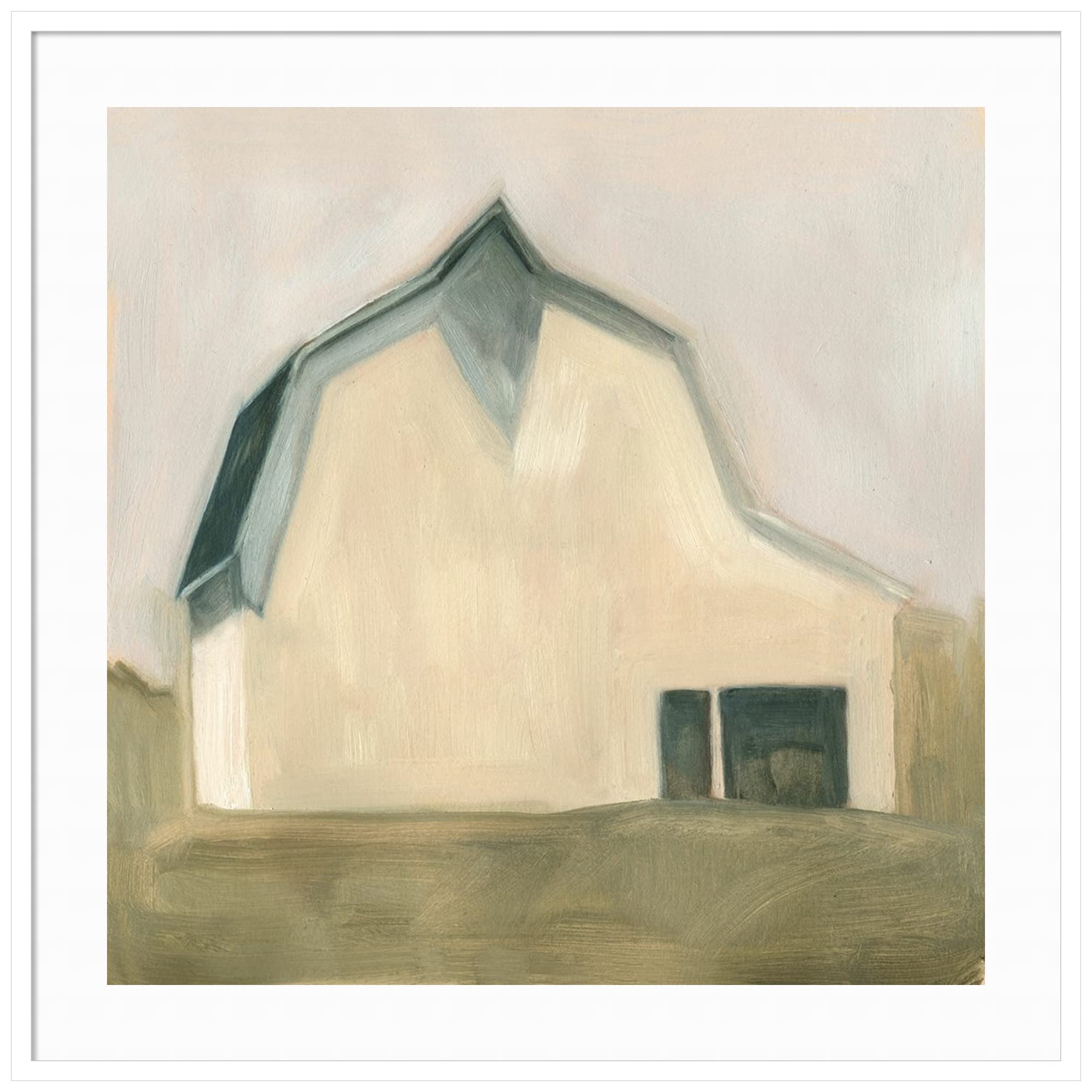 Emma Scarvey Serene Barn IV Wood Framed Wall Art Print - 41x41 Inch Oversized White Frame - Farmhouse Decor for Living Room, Bedroom & Office