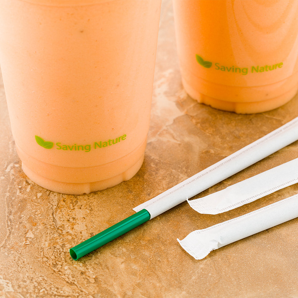 Eco-Friendly Compostable PLA Plastic Straws - 8 1/4