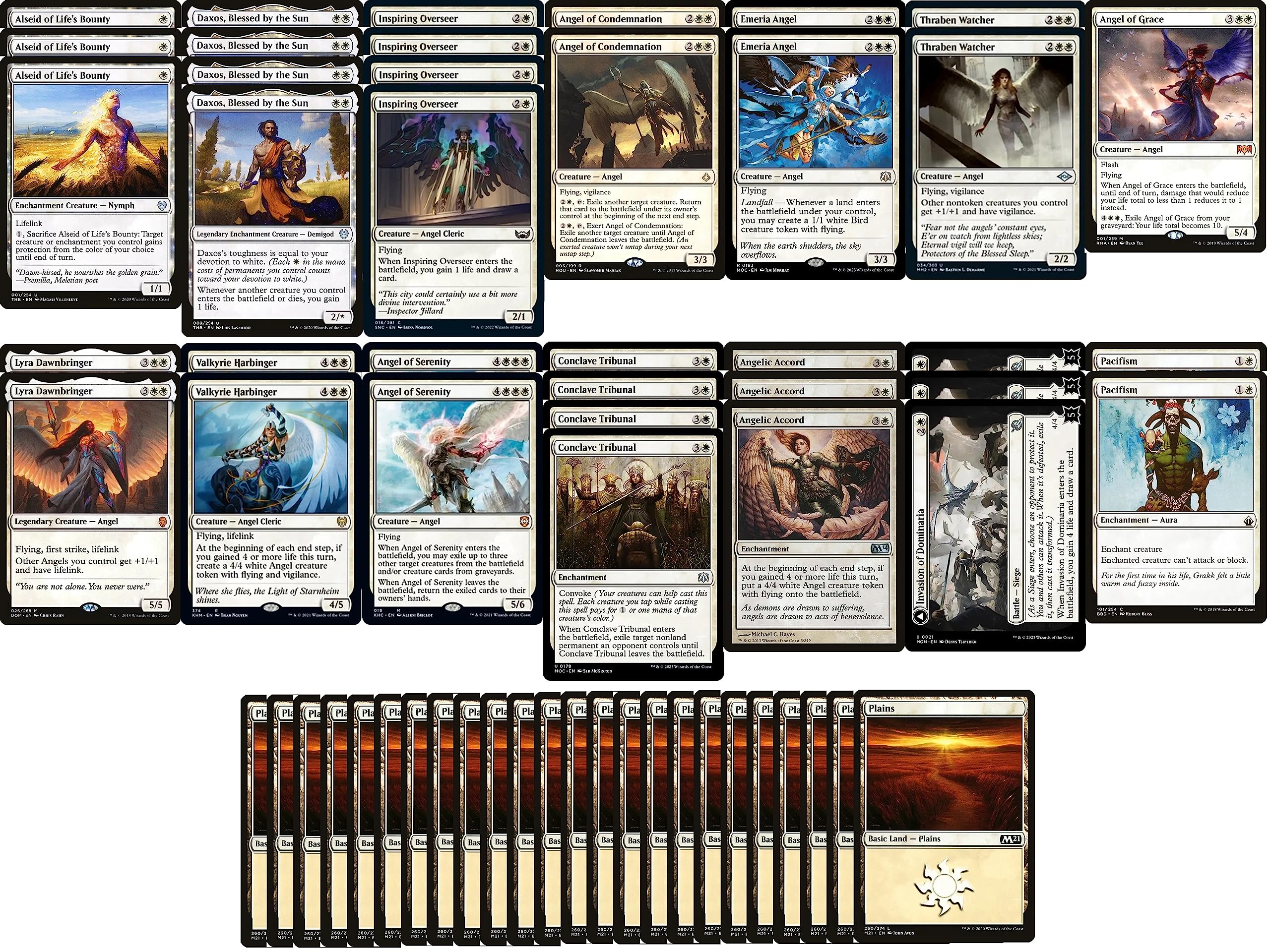 Elite Angel Deck - Mono White - Powerful Modern Legal MTG Deck - Custom Built 60 Card Magic The Gathering - Perfect for Competitive Play & Commander Games