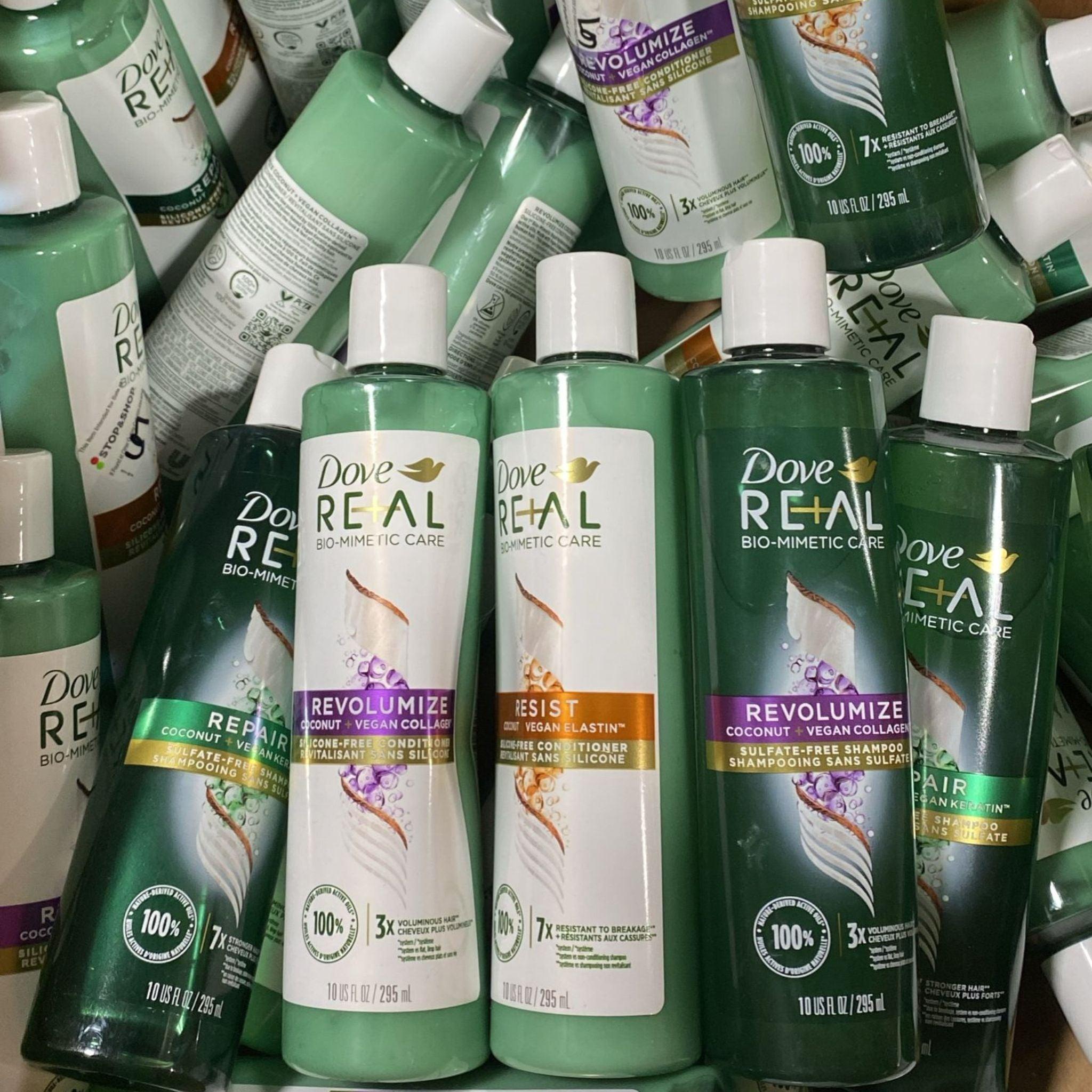 Dove RE+AL Mix Assorted Shampoo & Conditioner Set - 42 Pcs Bulk Pack for Salon, Home, or Travel Hair Care