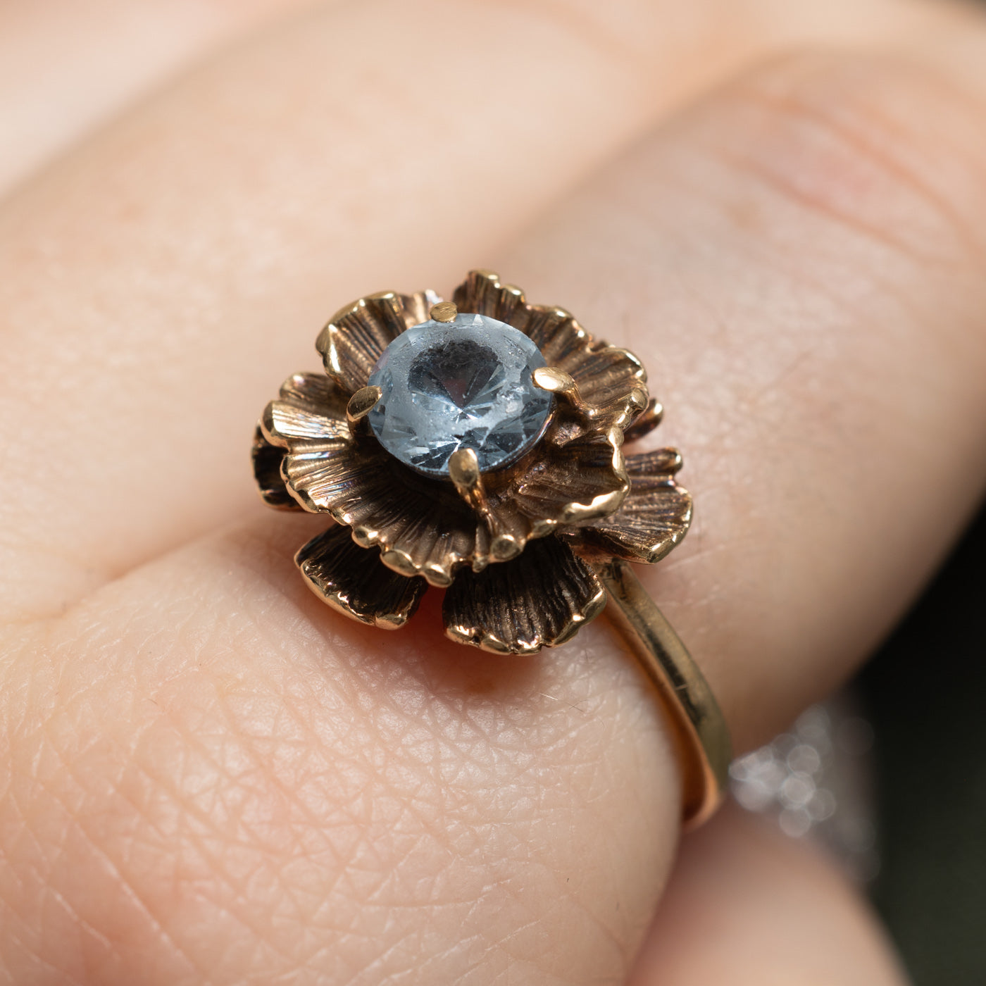 Birks' Synthetic Spinel Flower Ring | 0.25ct | Size 6.75 | Elegant Floral Jewelry for Women | Perfect for Weddings, Parties & Everyday Wear