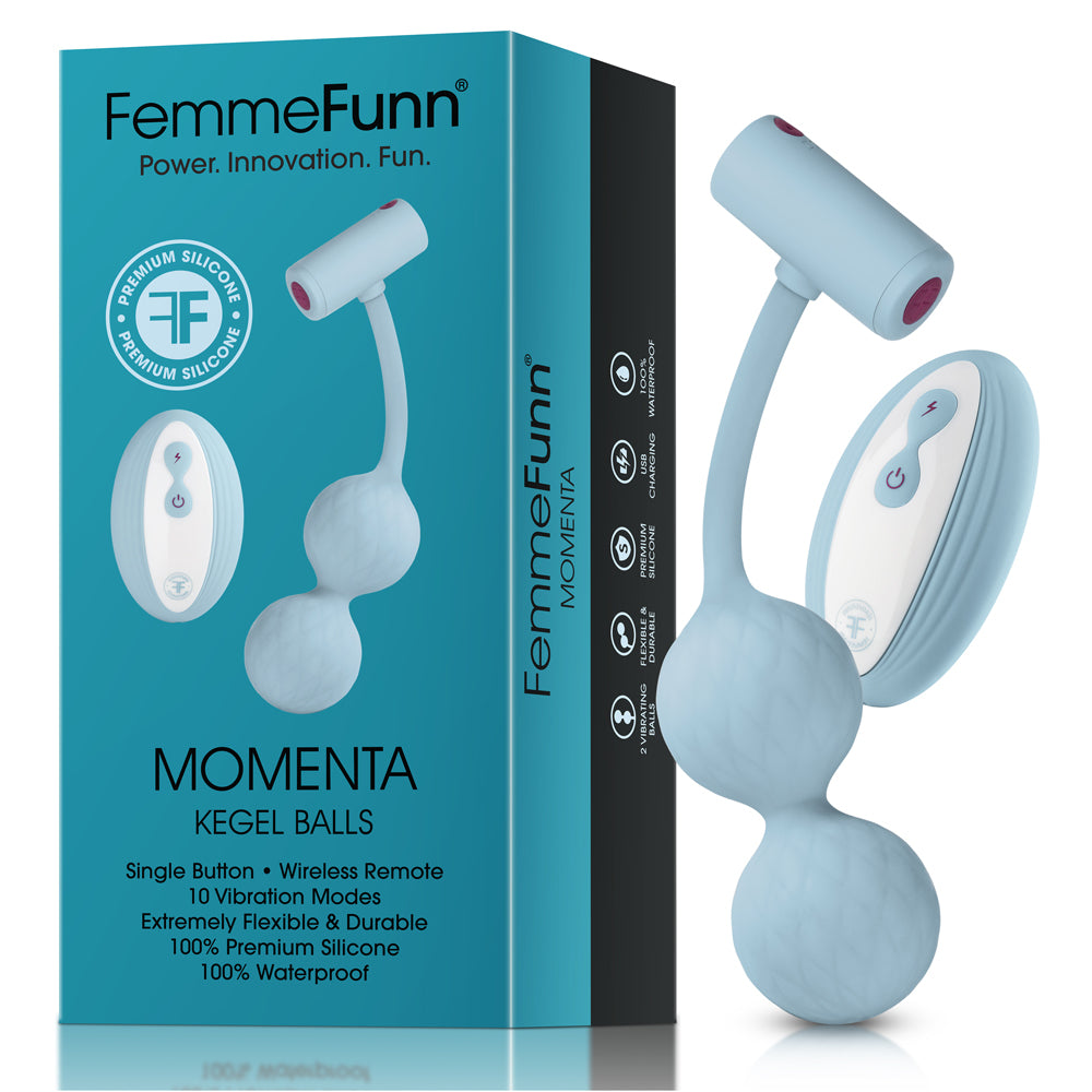 FemmeFunn Momenta Kegel Balls with Remote Control - Pelvic Floor Exerciser for Women, Strengthen Bladder Control & Enhance Intimacy - Perfect for Home Use, Postpartum Recovery & Couples Play