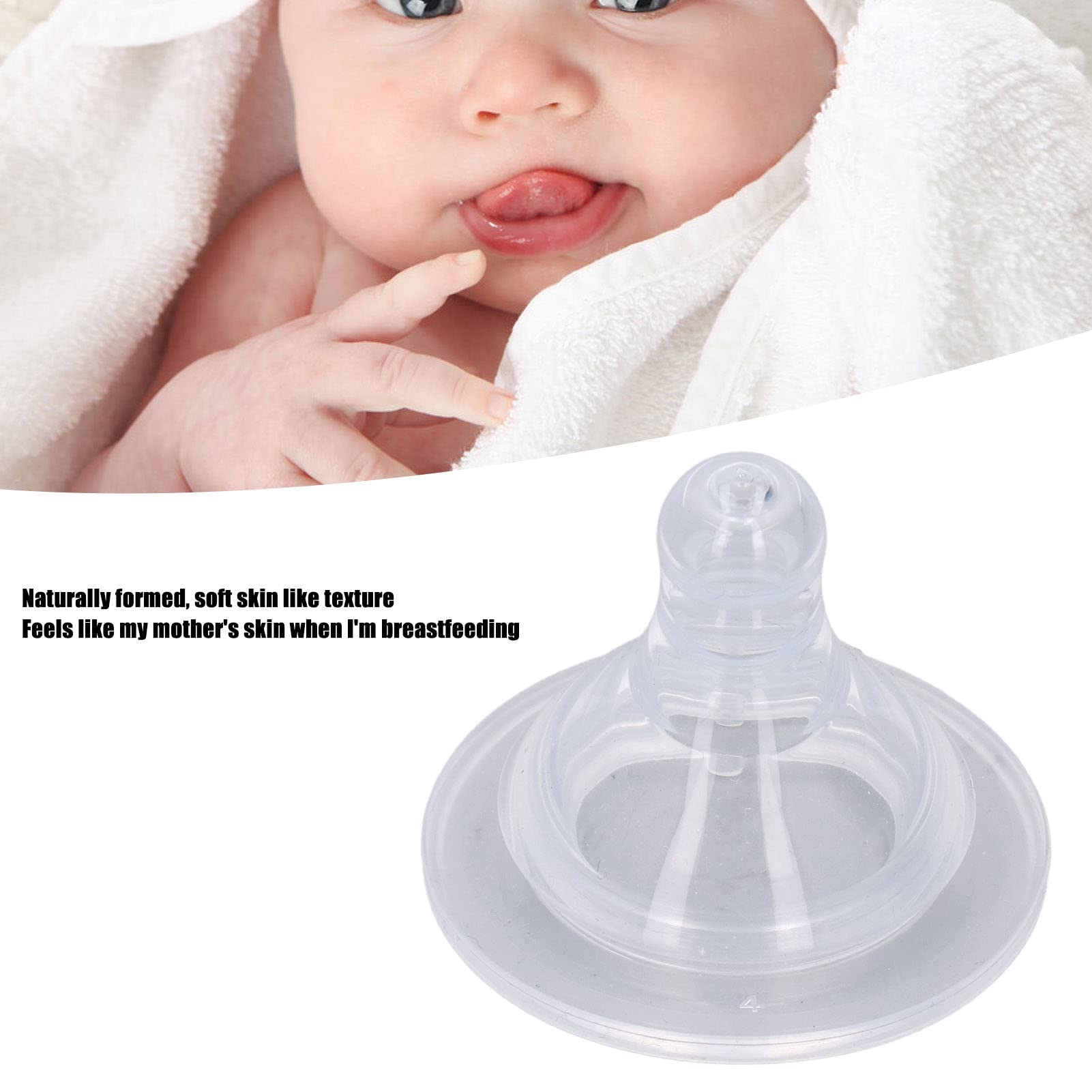 DUSC Wide Mouth Silicone Baby Feeding Nipples - 10 Pack Dishwasher Safe Replacement Nipples for Newborns & Infants - Perfect for Bottles, Breast Pumps, and Baby Feeding Essentials