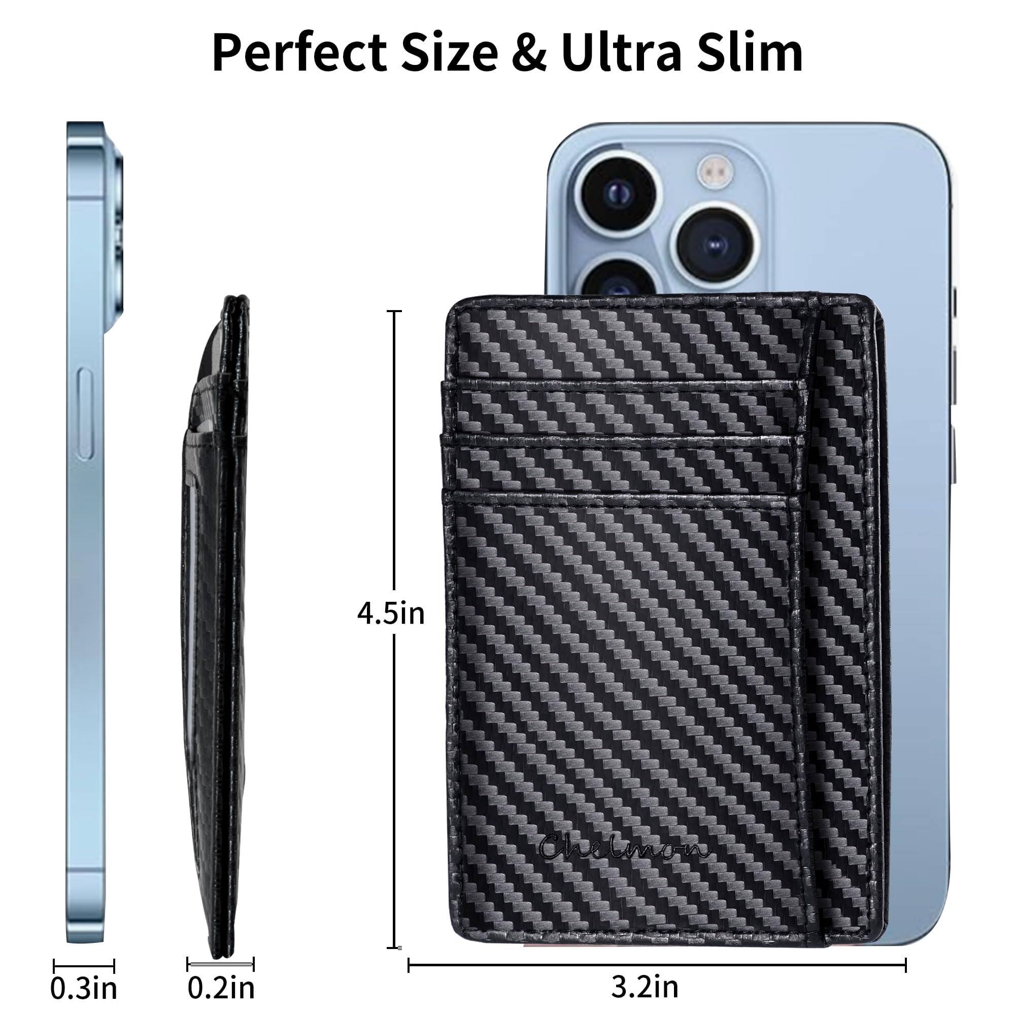 Slim RFID Blocking Wallet for Men - Minimalist Front Pocket Credit Card Holder - Perfect for Travel, Business & Everyday Use