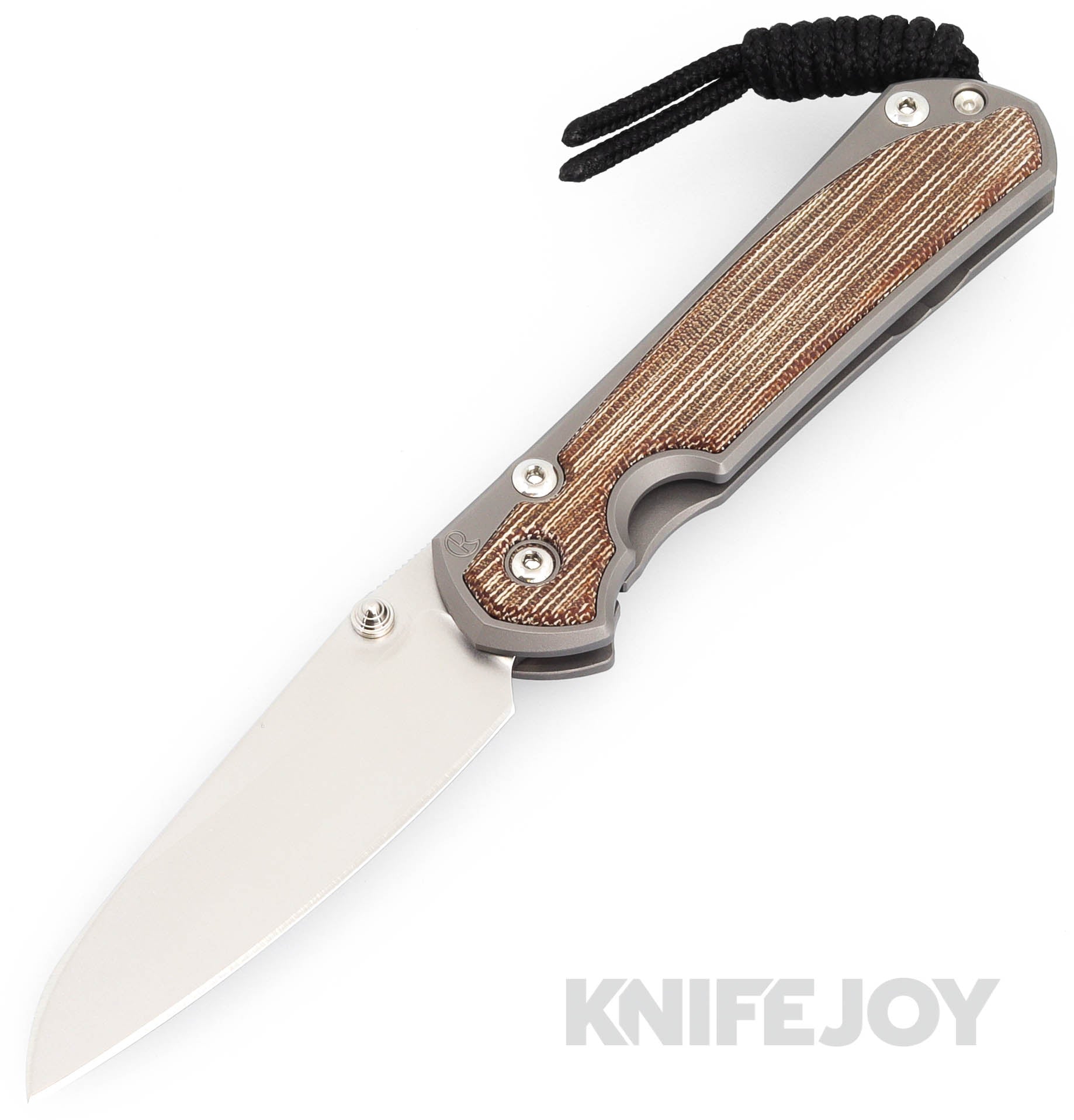 Chris Reeve Knives Small Sebenza 31 Plain Insingo Folding Pocket Knife - Magnacut Blade, Glass Blasted Titanium Handles with Natural Canvas Micarta Inlay | EDC, Outdoor, Camping, Survival & Everyday Carry Knife