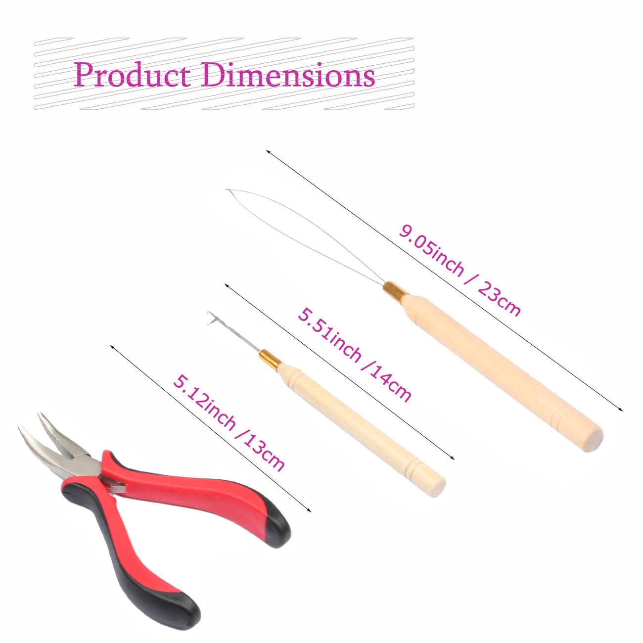 Micro Links Hair Extensions Tools Kit with Plier & Hooks - Professional Beads Device for Micro Ring Loop, Feather & I-Tip Hair Extensions - Perfect for Salon Styling & DIY Hair Care