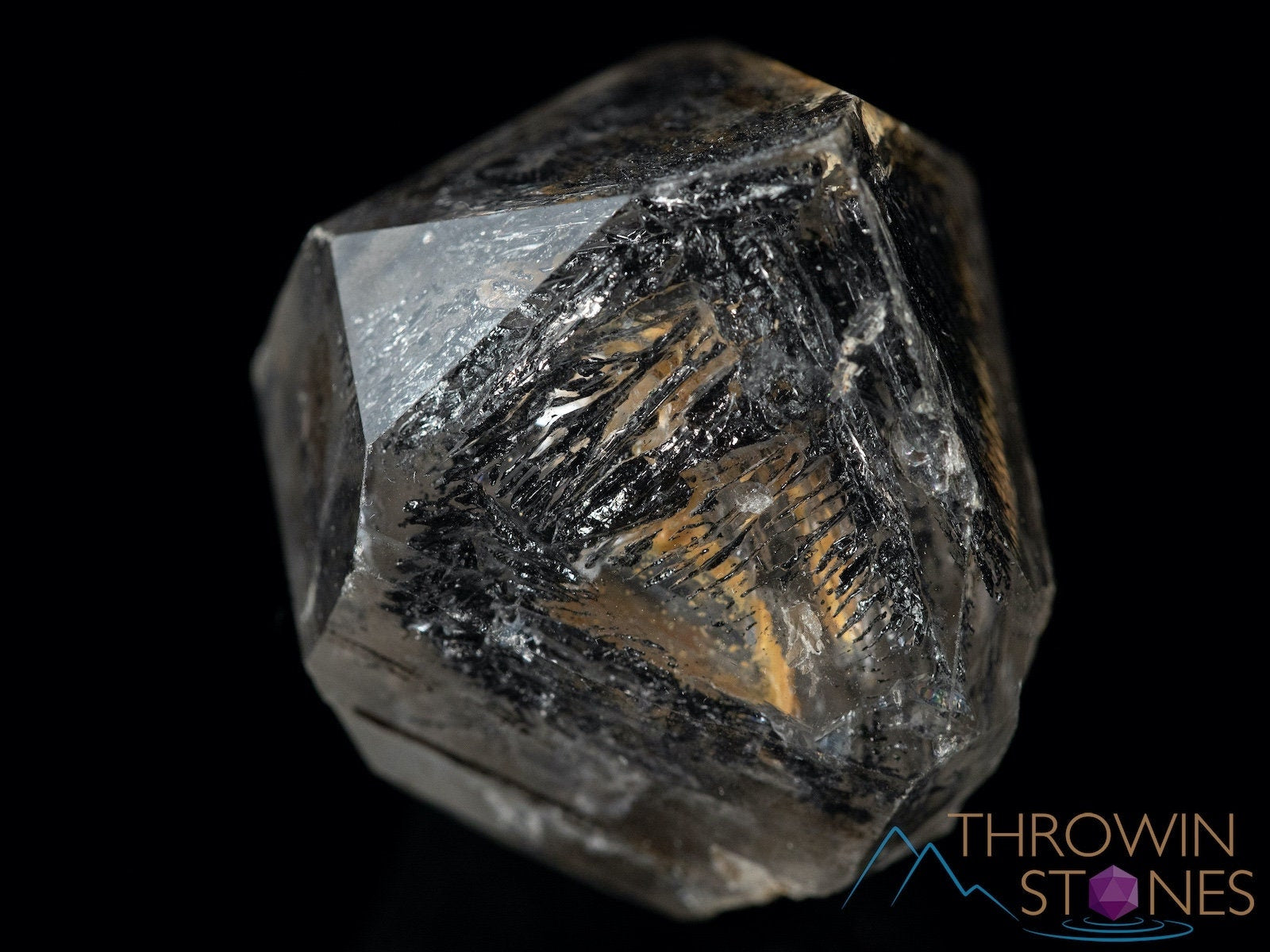Natural Quartz Crystal with Carbon Inclusions - Unique Raw Stone Specimen for Home Decor, Healing & Collection | Perfect Housewarming Gift & Spiritual Decor (40088) | Ideal for Meditation Spaces, Office Desk & Crystal Healing Practices